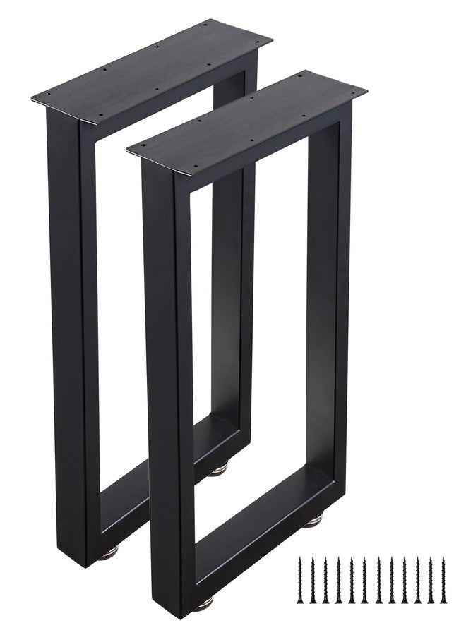 ALLCOS Bench Legs 16 Inch Metal Coffee Table Legs Heavy Duty Furniture Desk Chair Legs, Set of 2, Black - Image 1